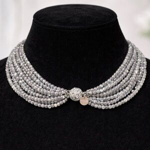 Elegant Silver Beaded Necklace